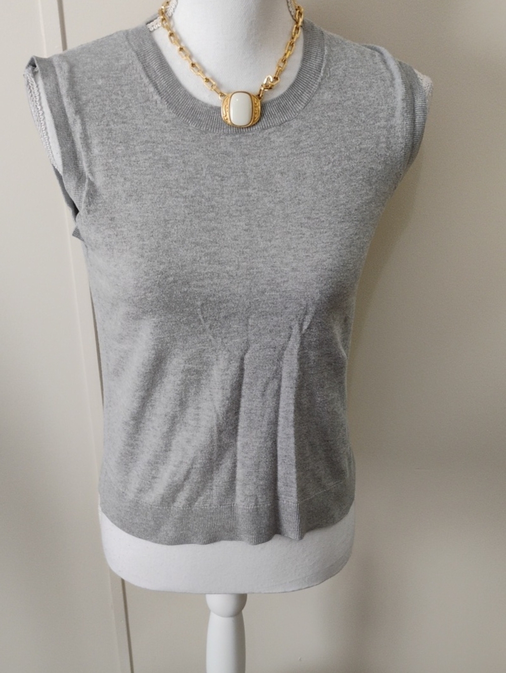 J. Crew Light Gray Sleeveless Knit Shell